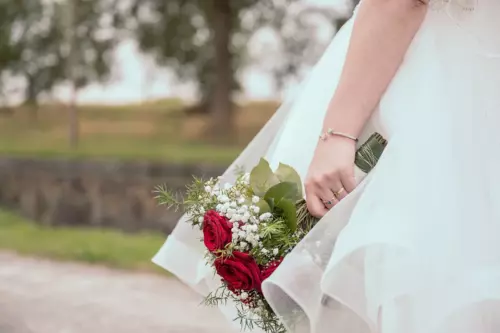 Détail de bouquet de mariée