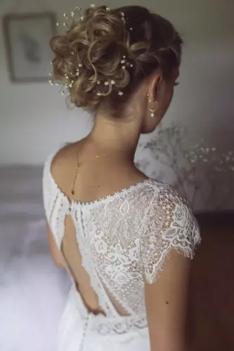 Détail de robe de mariée